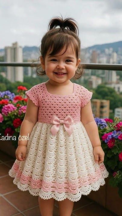“Handmade Crochet Baby Girl Dress – Premium Wool”
