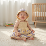 Luxury Crochet Baby Girl Frock, Cap & Shoes Set – Premium Wool
