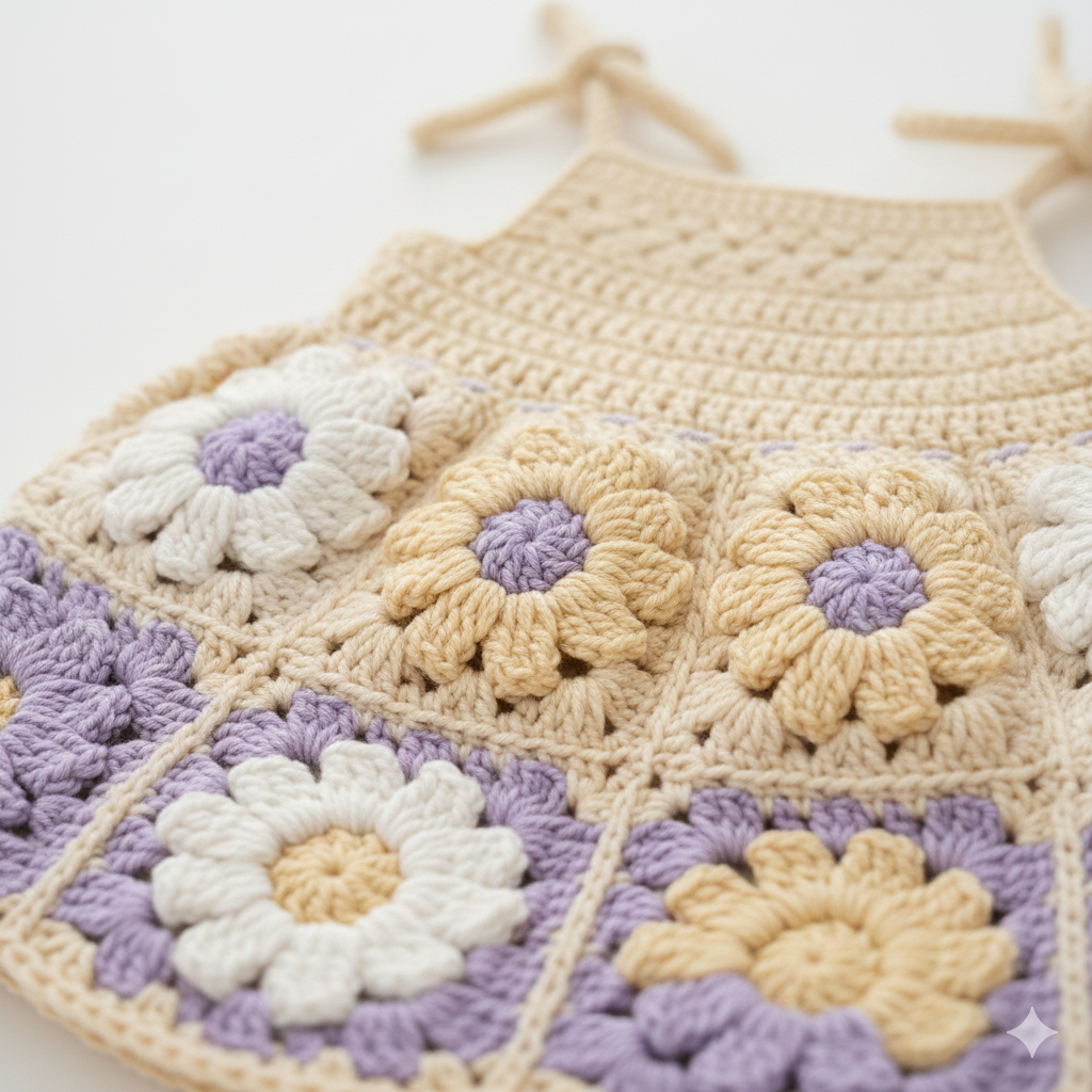 Luxury Crochet Baby Girl Frock, Cap & Shoes Set – Premium Wool