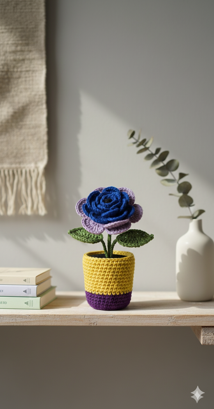 Handmade Crochet Anemone Pot