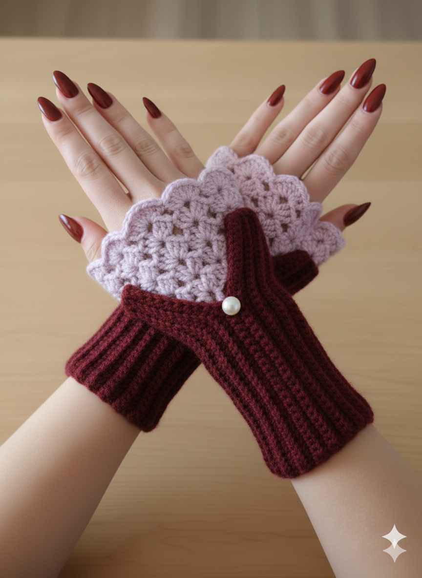 Handmade Crochet Hand Cover – Soft & Stylish Handcrafted Gloves