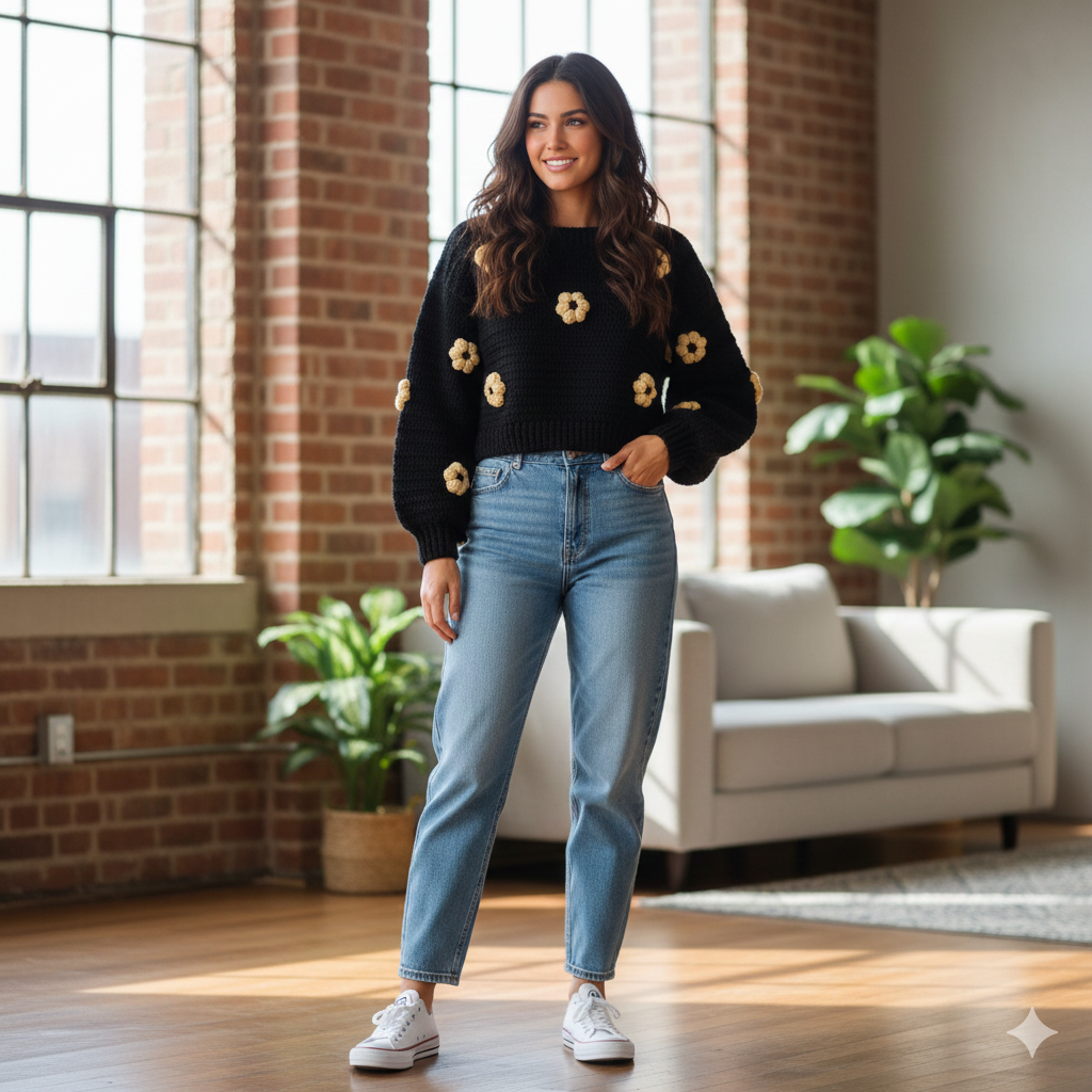 Stylish Handmade Crochet Sweater – Premium Cozy Women's Top