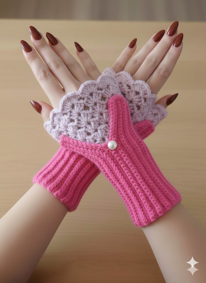 Handmade Crochet Hand Cover – Soft & Stylish Handcrafted Gloves